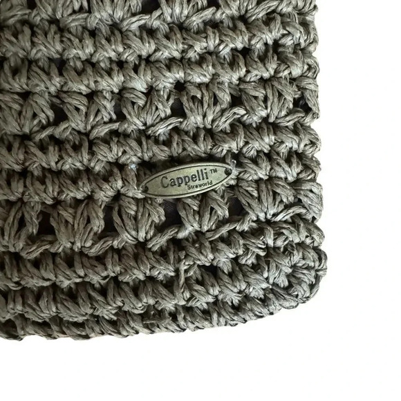Cappelli Straword Beaded Crossbody Mini Purse Bag Natural Woven Straw - Picture 10 of 10
